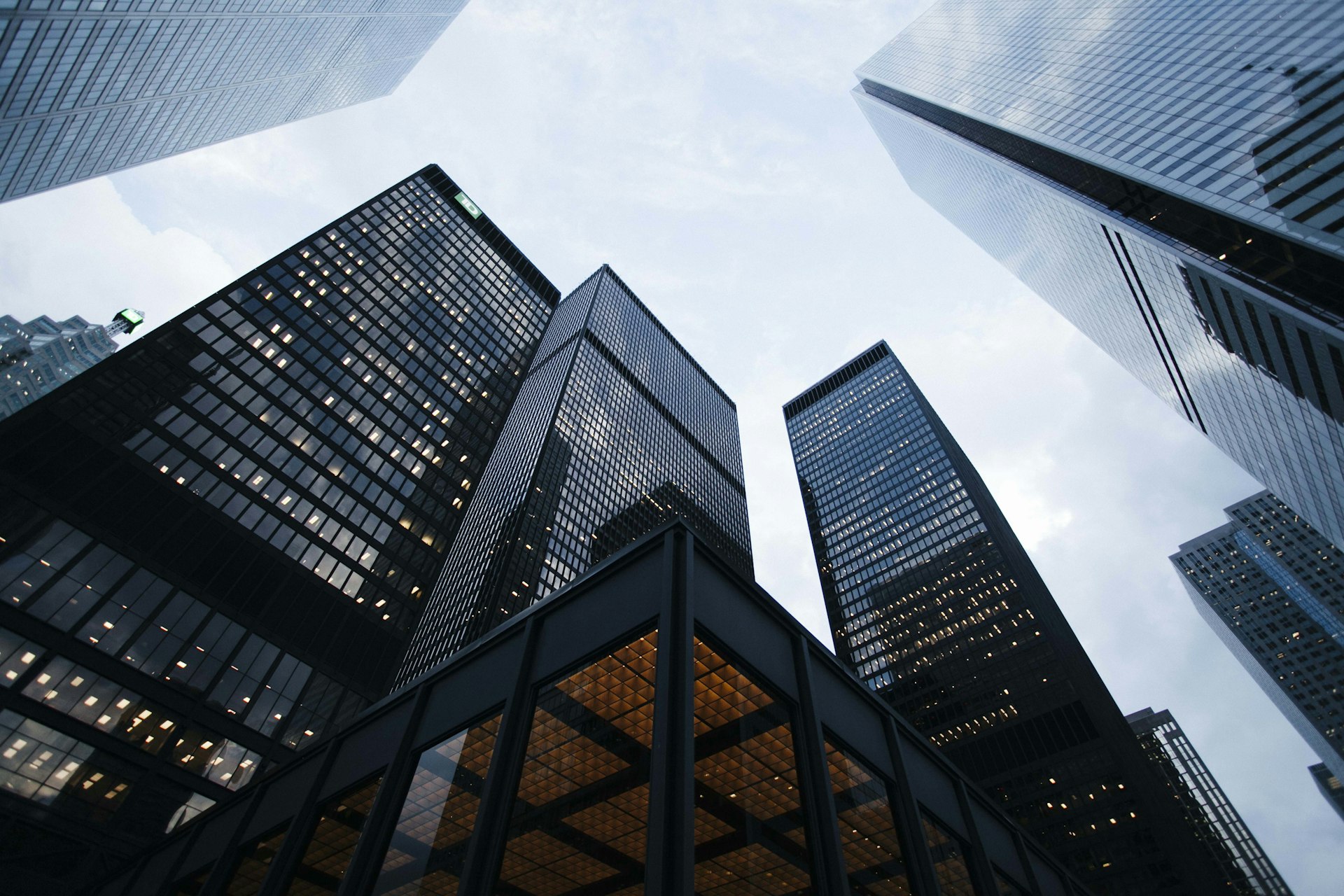 New York City financial district skyline